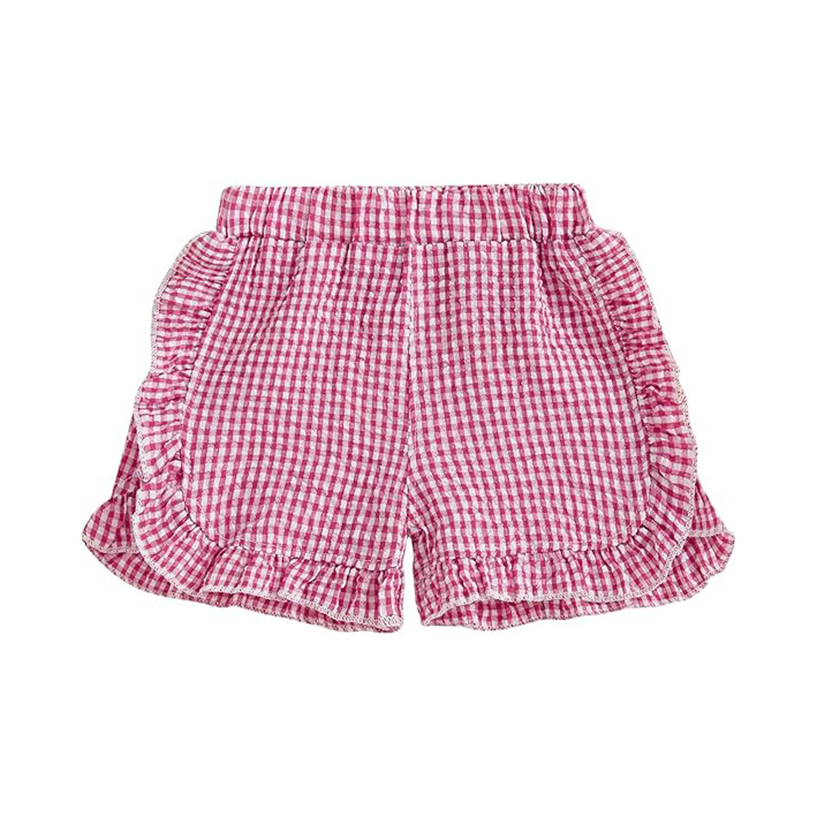 Mesh Shorts 5t Toddler Tumbling Shorts Toddler Baby Girl Shorts Casual Summer Gingham Plaid/Seersucker Elastic Waist Ruffle Hem Shorts Bottoms
